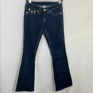 Women's Blue Jeans true religion sparkle western y2k premium denim dark wash